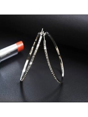 𝅺crystal Hoop Earrings Silver, Gold & Rose Gold